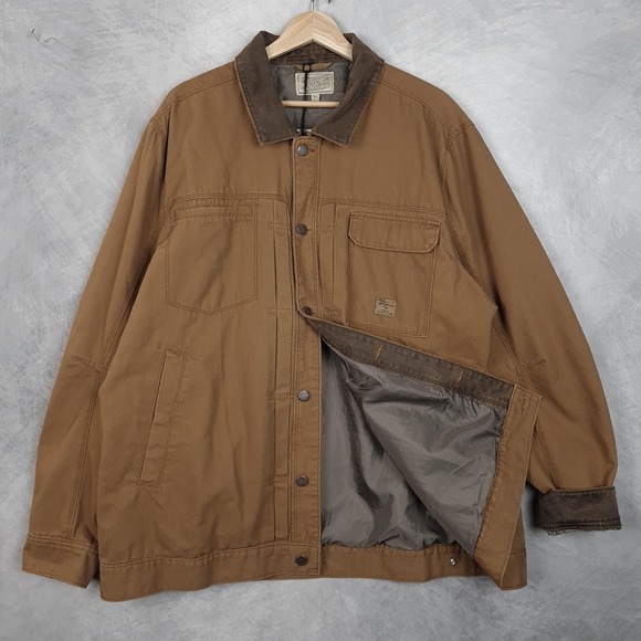 Jeremiah Other - Jeremiah Barn Coat Mens XL Brown Canvas Lined Corduroy Collar Snap Workwear